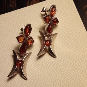 SS amber earrings